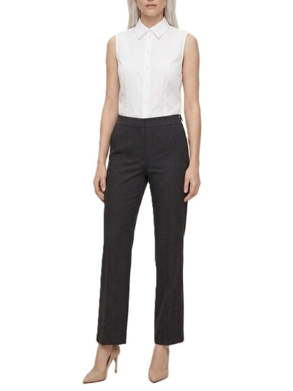 Aritzia Babaton Micro Check Wide Leg Ankle Pants Size 6 Brown Cream EUC